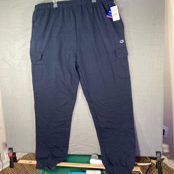 Champion Big & Tall Basic Fleece Cargo Pants Navy Blue 3XLT Mens NWT - Picture 1 of 9